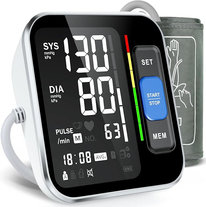 Blood Pressure Monitors for Home Use Upper Arm, Accurate Cuff 8.7โ-15.7โ Monitor with Large Backlight Display 2 Users 240 Sets Memory & HR Detection, Digital BP Machine with Carrying Case