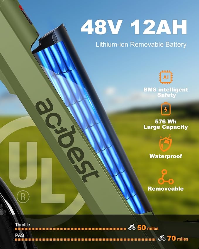 Cores Electric Bike for Adults, 26" Electric Commuter Bike with 1200W Peak Motor, 28MPH 70 Miles Max, 48V 576Wh Removable Battery, 7-Speed City Cruiser Mountain E Bike for Commuting