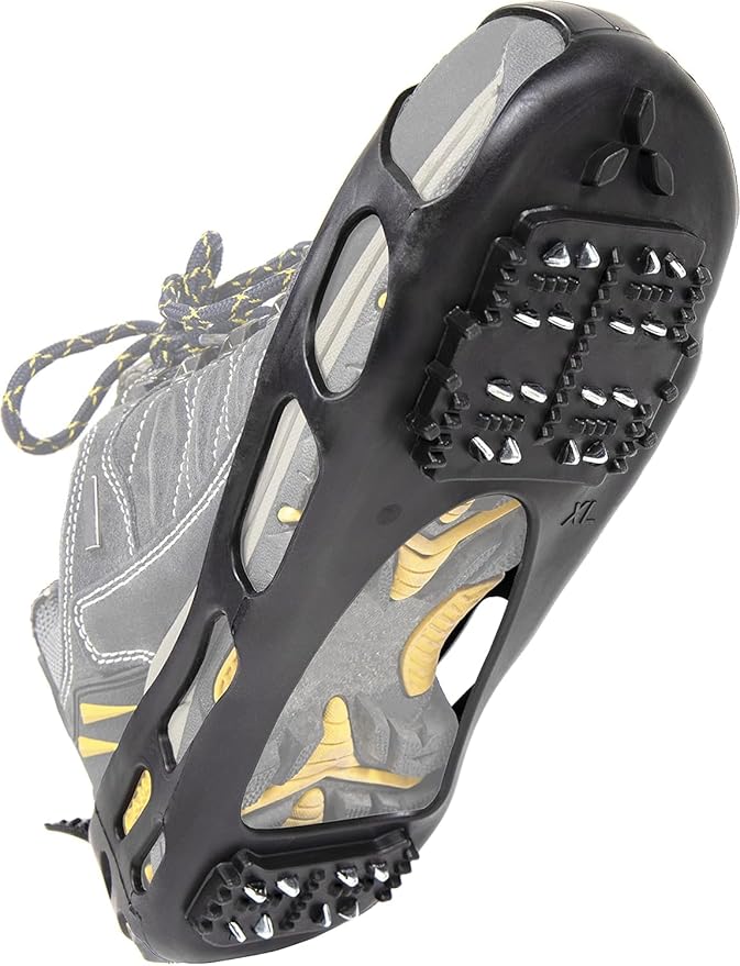 Snow Shoe Grip for Hiking on Snow and Ice, Heavy Duty Traction Aid with Steel Spikes (1 Pair)