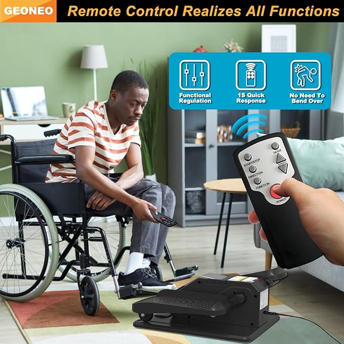 Under Desk Elliptical Machine, Electric Ellipse Leg Exerciser for Senior, Quiet & Portable Seated Pedal Exerciser with Remote Control, Manual & Auto Mode, 12 Adjustable Speeds