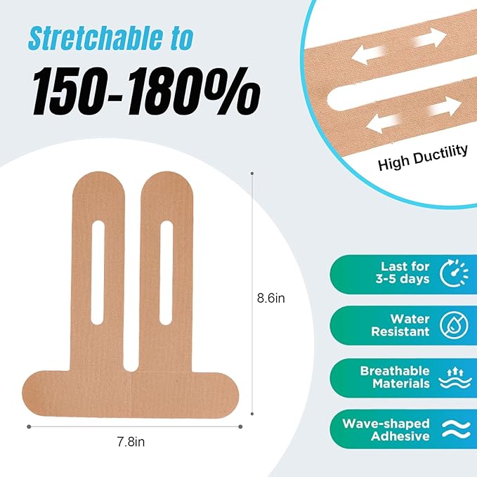 Waterproof Kinesiology Tape for Shoulders/Knees, 10 Precut Strips for Knee Pain Relief & Stability Support (Beige), Elastic Strong Adhesive Athletic Tape, Latex-Free Hypoallergenic Sports Tape