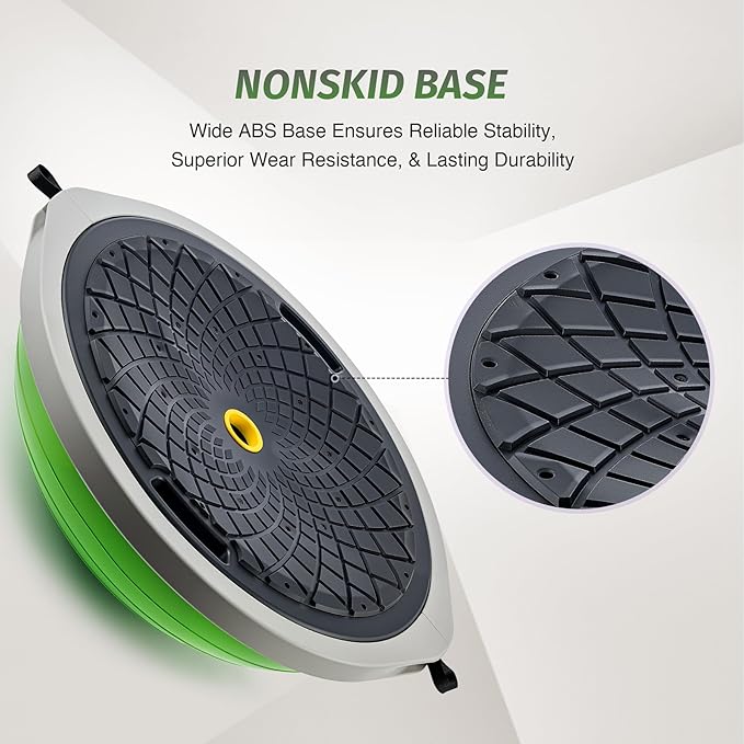 ZELUS 25in. Balance Ball | 660lb Inflatable Half Exercise Ball Wobble Board Balance Trainer w Nonslip Base | Half Yoga Ball Strength Training Equipment w 2 Bands, Pump, Extra Ball Included