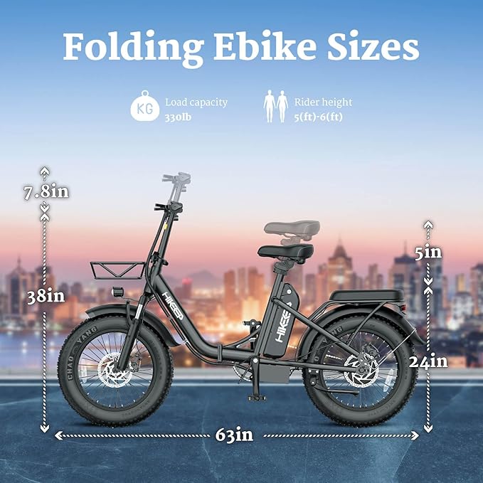 Folding Electric Bike for Adults - 750W Motor Ebikes, Adjustable Seat Electric Bike, 3 Riding Modes, Dual Suspension E-Bike for Commuting & Leisure Rides