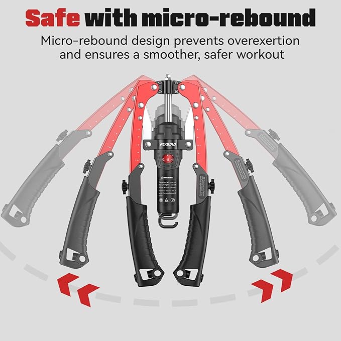 FLYBIRD Chest & Arm Twister Trainer, Hydraulic Power Chest Press Machine 22-440lbs for Upper Body Strength Training, 2-in-1 Chest Trainer with Ab Roller Wheel (Backpack & Pad Included)