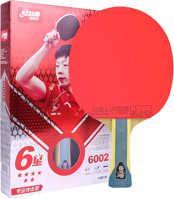 DHS Ping Pong Paddles Professional Table Tennis Racket with Hurricane Rubber Carrying Case - ITTF Approved Rubber for Tournament Play