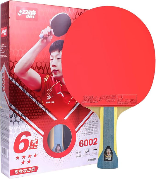 DHS Ping Pong Paddles Professional Table Tennis Racket with Hurricane Rubber Carrying Case - ITTF Approved Rubber for Tournament Play