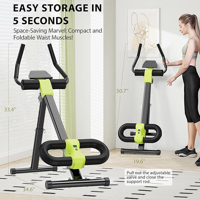 Ab Workout Equipment, Ab Machine for Home Gym Fitness, Ab Trainer Exercise Equipment for Abdominal Exercise and Strength Training (Black)