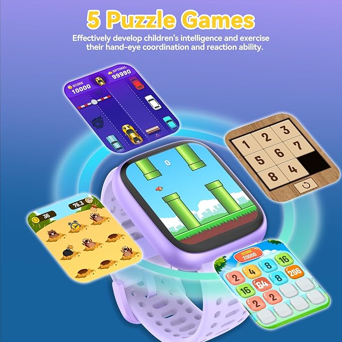 Fitness Tracker for Kids No APP No Phone Needed, Compatible with Apple Find My, 1.83" Smart Watch, Heart Rate, Sleep Monitor, IP68 Waterproof, Step Counter, Puzzle Games for Girls Boys Teens 5-16