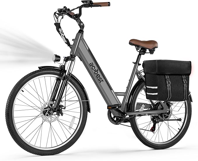 Cores Electric Bike for Adults, 26" Electric Commuter Bike with 1200W Peak Motor, 28MPH 70 Miles Max, 48V 576Wh Removable Battery, 7-Speed City Cruiser Mountain E Bike for Commuting