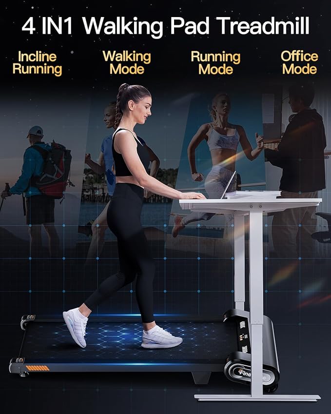 13% 6-Level Walking Pad with Auto Incline - Treadmill with Auto Incline and Remote Control, 330Lbs Capacity Portable Compact Treadmill for Home Office, LED Display