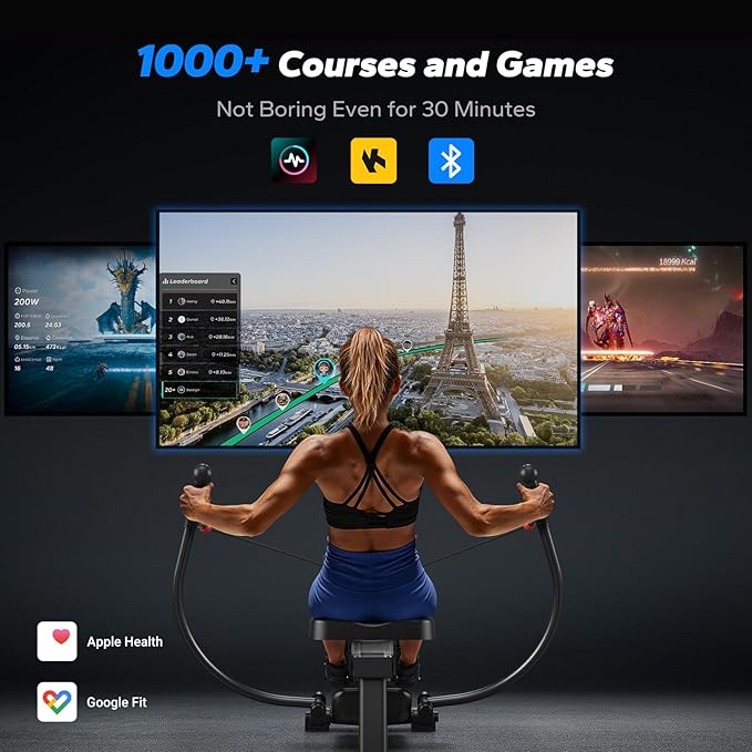 MERACH Sculls Rowing Machines for Home, Magnetic Rowing Machine with 16-Level, Simulate Real Row, Ultra-Quiet Rower, MERACH App and 1000+ Champion Coaching Course & Games