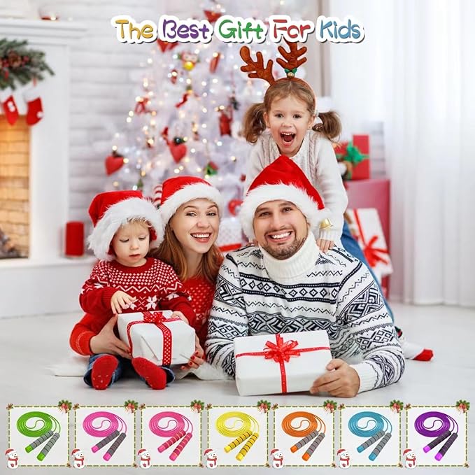 Jump Rope For Kids,Jump Rope Kids,Adjustable Soft Skipping Rope,Toddler Jump Rope With Skin-Friendly Foam Handles For Kids, Boys,Girls,Women, Men,Exercise Activity,Outdoor Fitness