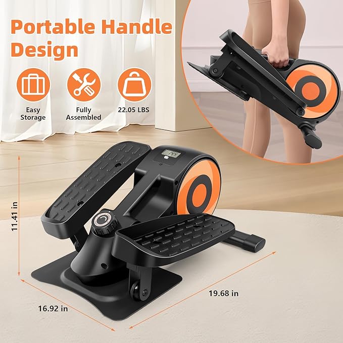 ANCHEER Under Desk Elliptical, Under Desk Bike Pedal Exerciser, Fully Assembled Leg Exerciser 2 in 1 Seated Standing Elliptical, Ultra-Quiet Mini Elliptical Machines for Home Office Use