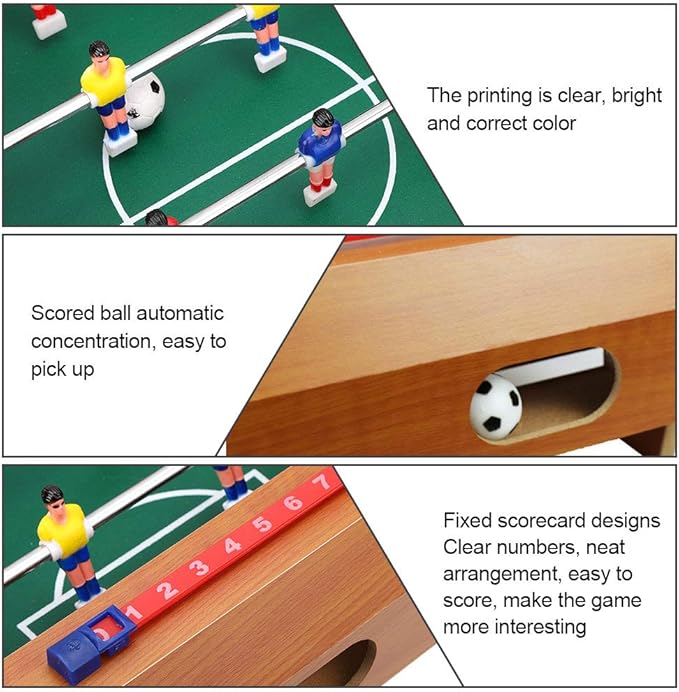 Table Soccer Game for Kids, Portable Educational Table Top Foosball Game with Ball and Score Keeper, Mini Foosball Table for Adults and Kids, 360 Degree Rotation, Easy to Store