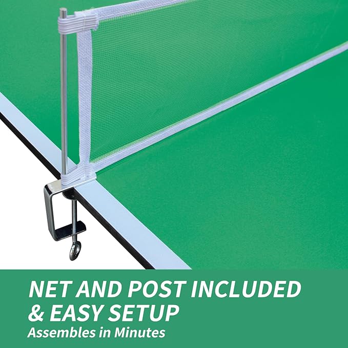 7/8/9ft Mid-Size Ping Pong Conversion Top with Net Set for Billiard and Pool Tables - Regulation Top Converts Billiards into Ping Pong Table Blue/Green/Black