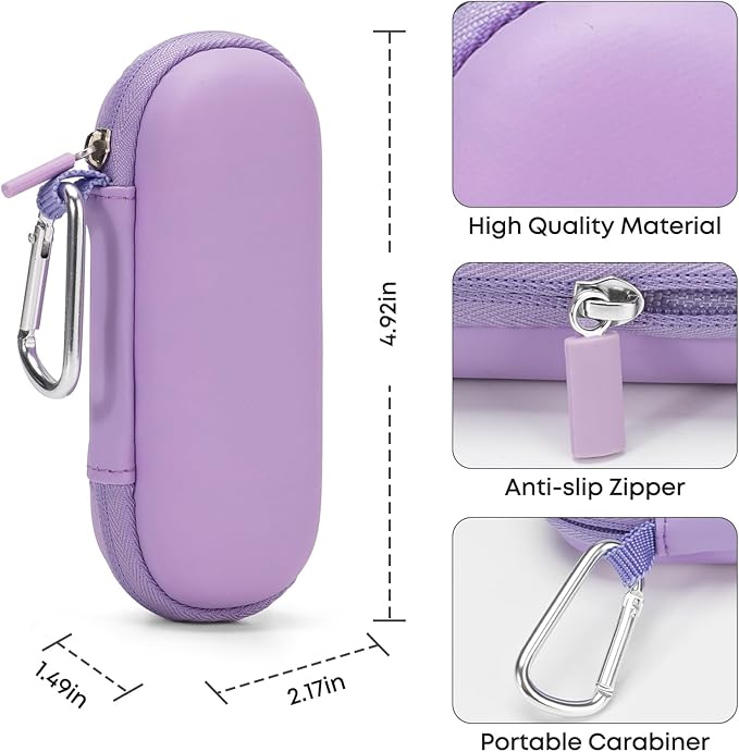 Case for KardiaMobile 1L 6L Personal EKG Monitor, Hard Travel Carrying Case for AliveCor Kardia Heart Monitor EKG/ECG, Portable Heart Rate Monitor Bag Storage Organizer with Pill Box & Carabiner Clip