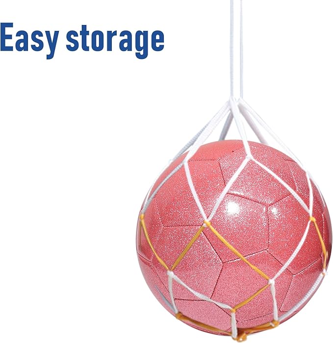 Glitter Soccer Ball Set with Pump – Size 3 4 5 Pink Gold Purple Training Balls for Youth, Teens, and Adults – Soft Practice Ball for Beginners