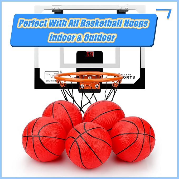 Mini Basketball Set for Pop Shot Games - 6 Inch Premium Junior Basketballs, Great for Indoors & Outdoors, 4 PCS