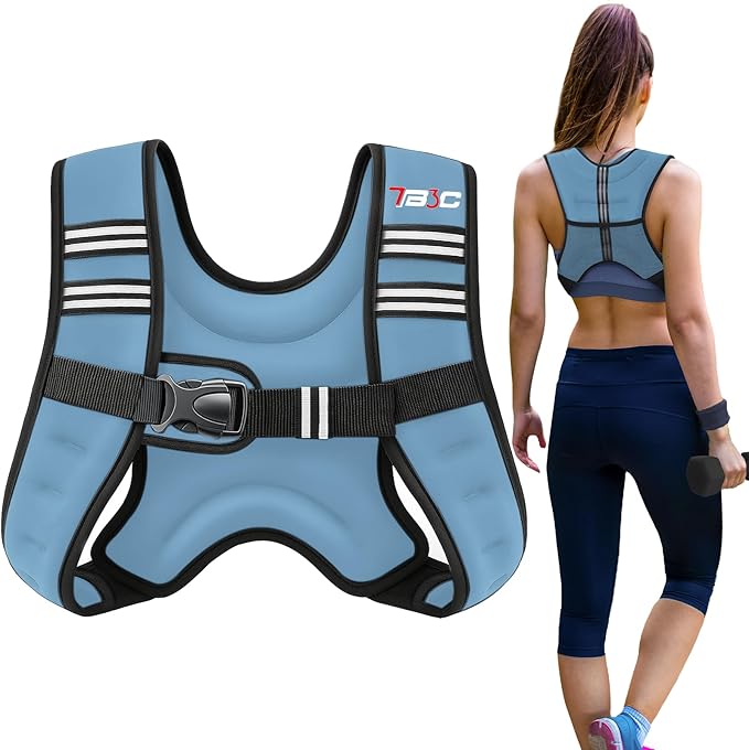 Weighted Vest Woman, 6 LB Womens Weight Vest for Walking, Strength Training Weight Vests for Men, Reflective Stripe Fitness Vest for Workout Running Jogging
