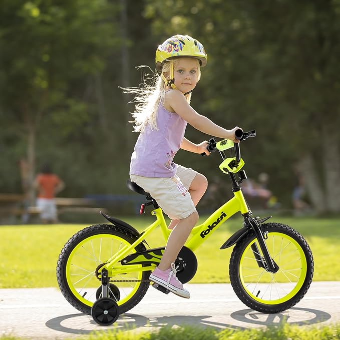 Kids Bike 14 16 18 Inch Bicycle for 3-9 Years Boys Girls Bike,Children's Bicycle with Bell Training Wheels, Multiple Colors