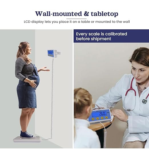 Professional Physician Scale, 440 lb Home Gym Office Medical Floor Scale, High Capacity Scale for Wrestler Powerlifters