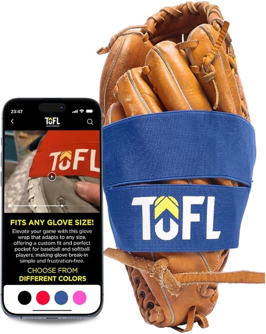 TOFL Baseball Glove Wrap | Premium Elastic Band for Perfect Glove Shape, Break-in & Maintenance | Shape Locker for Men’s & Women’s Softball, Adult & Youth Baseball Mitts, Fits Big & Small Sizes