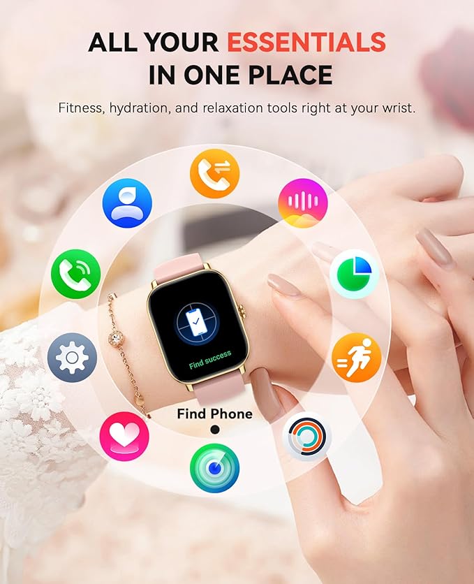 Smart Watch for Women Men, Bluetooth Call, Fitness Step Tracker Watch for Android iPhone Compatible, IP68 Waterproof Smartwatch With Sleep Monitor/Activity Tracker/Pedometer/110+ Sports Modes