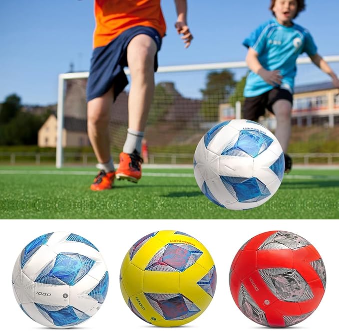 Soft PU Leather Soccer Ball, Indoor Outdoor Team Sports, Training Practicing Game Match Soccer Ball Gift for Adult Youth, 1pcs