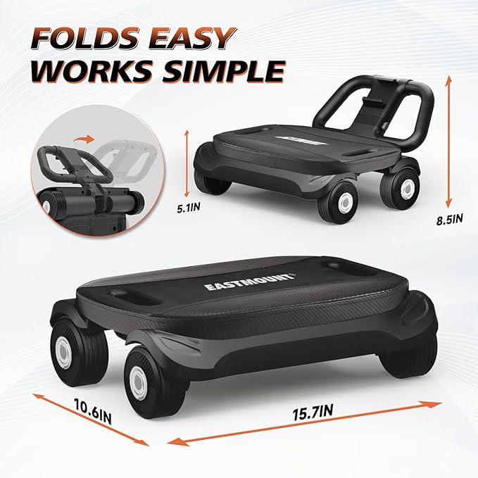 EAST MOUNT Ab Roller Wheel - Ab Roller with Elbow Support for Core Workout Belly Fat Automatic Rebound Abdominal Wheel for Women Men Home Gym Equipment