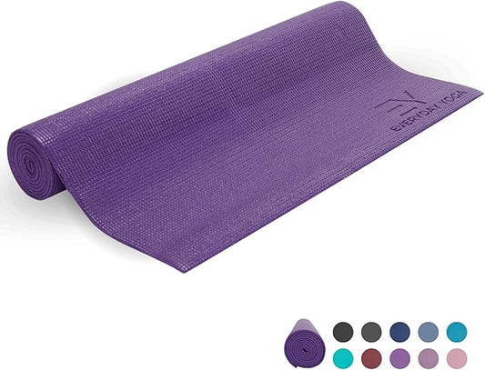 Everyday Yoga Deluxe Mat - 72"L x 24"W Non Slip Exercise Mat, Anti-Tear, 3-5mm Thickness for Yoga, Pilates & Floor Workouts