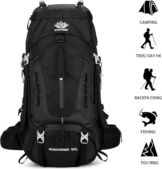 Esup 50L Hiking Backpack Men Camping Backpack with rain cover 45l+5l Lightweight Backpacking Backpack Travel Backpack