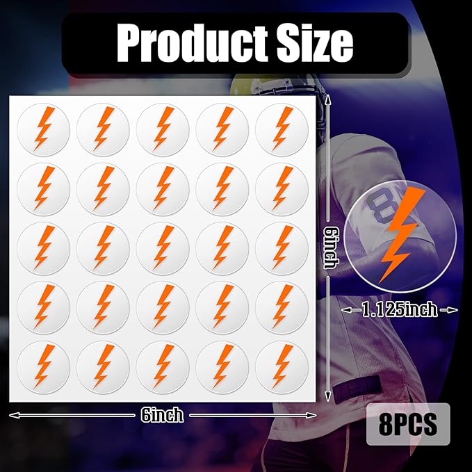 Jecery 200 Pcs Helmet Stickers Baseball Softball Helmet Award Baseball Stickers 1.1 Inch Self Adhesive for Softball Lacrosse Wall (Clear Print Orange)