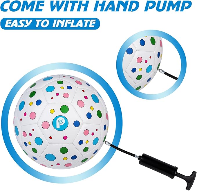 Soccer Ball Size 3, Size 4 - Kids Aged 3-5 6-8 8-12 Outdoors Sports Training Playing Ball Set with Pump Teens Girls Boys Back to School Gift