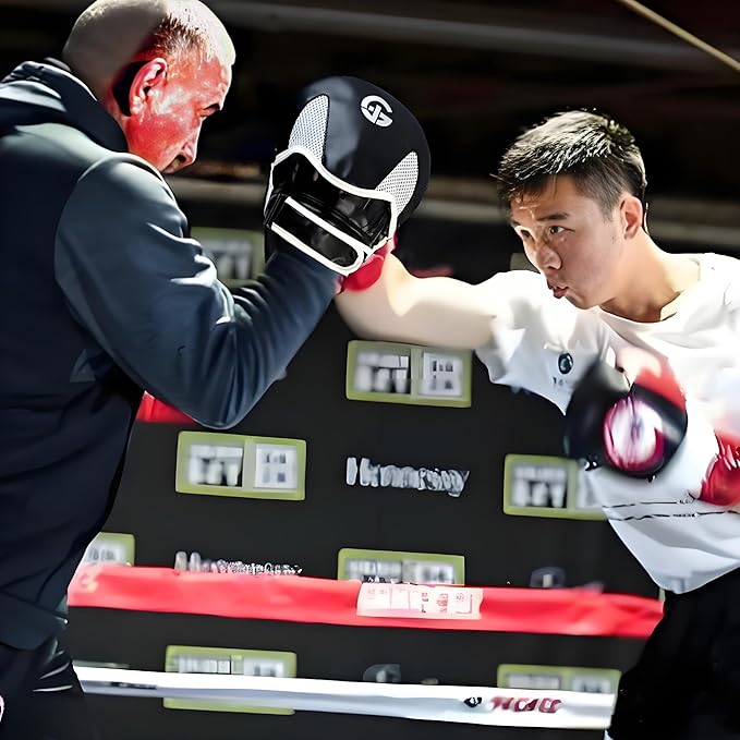 Boxing Pads Curved Punching Mitts Sparring Gear for Boxing,MMA,Muay Thai,Martial Arts Training Equipment,Red/Black,2PCS