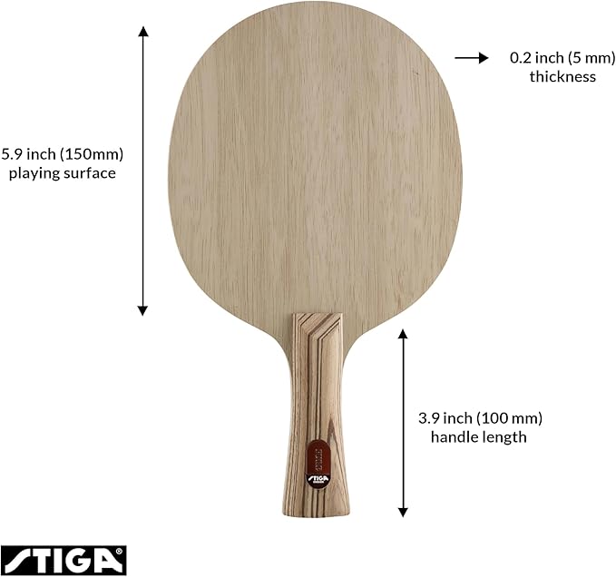 Stiga Pure Table Tennis Blade, Round Wood Blade for Experienced Advanced Offensive Players, Competition Approved