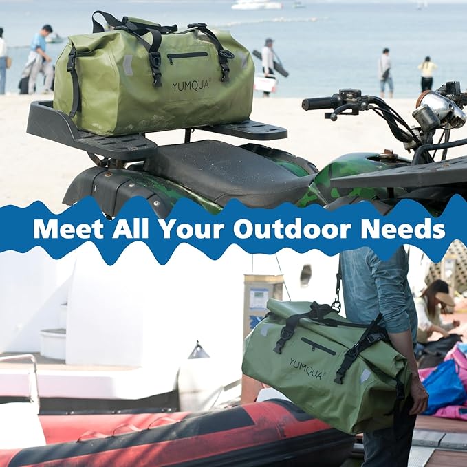 Waterproof Duffel Bag, Large Duffle Bag for Travel Heavy Duty Dry Bag with Durable Strap & Handle for Outdoor Motorcycle Boating Rafting Kayaking Paddleboarding