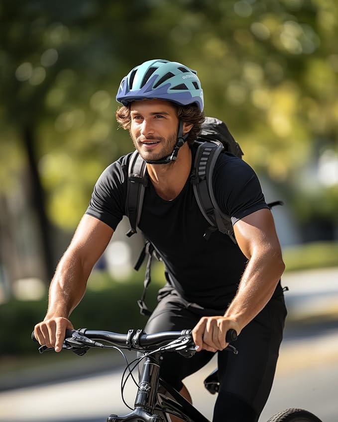 OutdoorMaster Gem II MIPS Bike Helmet with Light - Lightweight Cycling Helmet,Mountain Road Bicycle Helmet for Youth & Adult