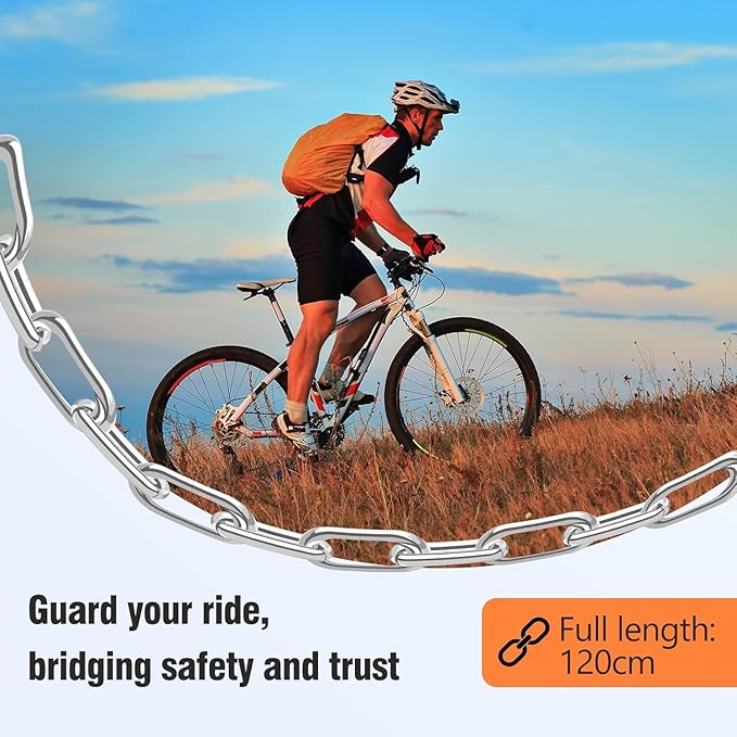 Bike Chain Lock 5 Digit Combination, Heavy Duty 4ft Resettable Anti-Theft Bicycle Chain Lock with Protective Sleeve & Dust Cover for Adult Bikes, E-Bikes, Scooters, Motorcycle, Gates & Fences