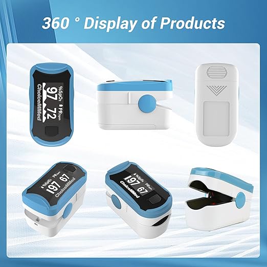 ChoiceMMed C29 Pulse Oximeter - Fingertip Pulse Oximeter Blood Oxygen Saturation Monitor - Large OLED Screen SPO2 Monitor with Lanyard and Carrying Case