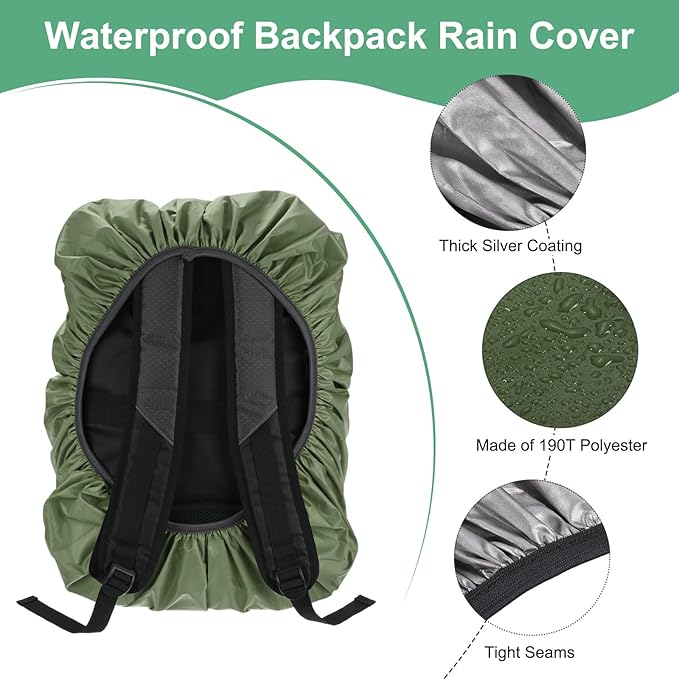 Waterproof Backpack Rain Cover Waterproof Backpack Cover, Bag Rain Cover with A Vertical Reflective Strap for Hiking/Biking/Camping/Outdoor Traveling