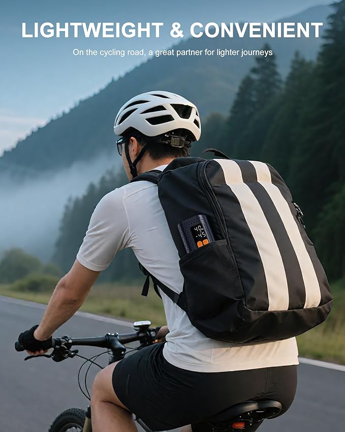 Electric Bike Pump, 160PSI Mini Bike Tire Pump, 4X Fast Bicycle Pump with Digital Pressure Gauge, Bike Air Pump with Presta Valves for Mountain Bike, Moto, Road Bike, Car and Balls