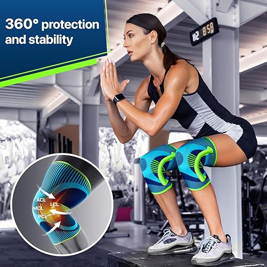 DR. BRACE ELITE Knee Brace with Size Stabilizer (2 Pack) Knee Brace for Women & Men, Workout, Sports, Daily Knee Compression Sleeve for Maximum Knee Pain Support & Fast Recovery (Zeus, Medium)