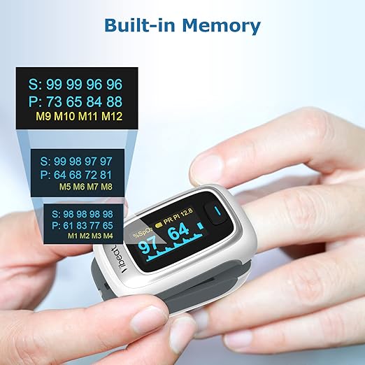 Vibeat Bluetooth Fingertip Pulse Oximeter with Pulse Rate, Blood Oxygen Saturation Monitor | Finger O2 Meter, Batteries and Lanyard Included, Free APP, FSA/HSA Eligible