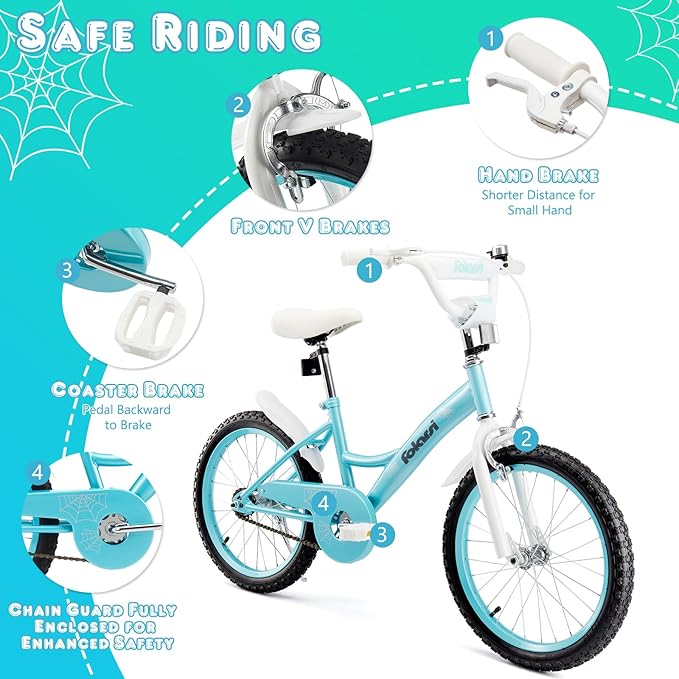 Kids Bike 14 16 18 Inch Bicycle for 3-9 Years Boys Girls Bike,Children's Bicycle with Bell Training Wheels, Multiple Colors