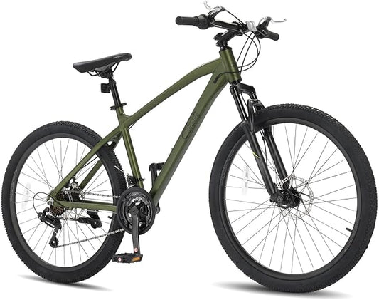 24/26/27.5" Mountain Bike Aluminum Bicycle with Ultralight Aluminum Frame, Powerful Mechanical Dual Disc Brakes, Double Wall Rims and Premium XC Tires, Men & Women Bike with Tool Kit