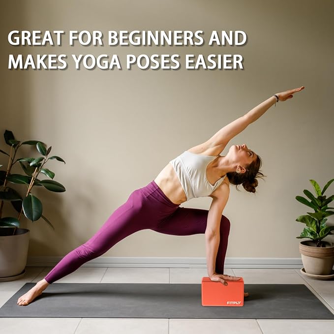 Yoga Blocks 2 Pack - Non-Slip Yoga Brick & Foam Blocks Yoga Set, High-Density Pilates Block for Stretching, Meditation, and Exercise Blocks Foam, Ideal for Deep Poses