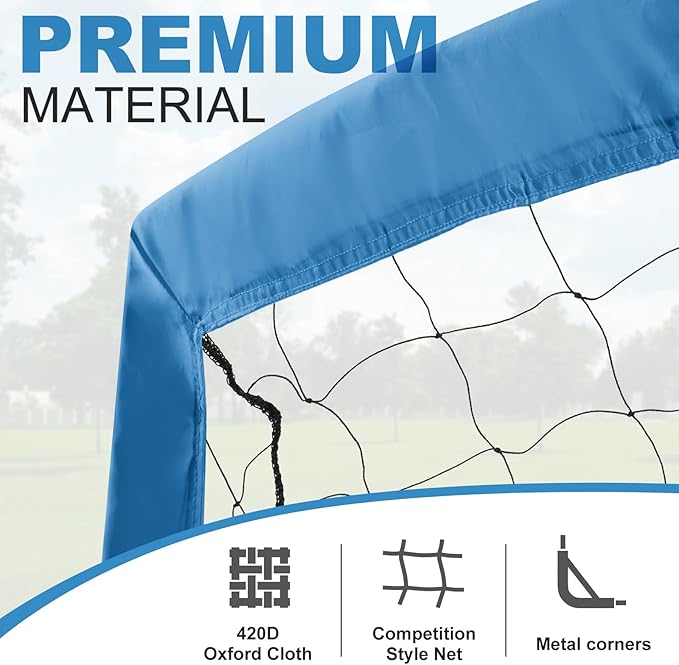 BOHEN 11x5.5 FT/9x5 FT/6x4 FT Portable Metal Soccer Goal for Backyard with Carry Bag - Fun for Outdoor Indoor Training Games for Kids and Adult, Easy Storage and Transportation