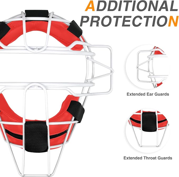 Baseball Catcher Mask Umpire Mask,Full-Face Protection Mask for Baseball,Lightweight Secure Fit Provides Maximum Protection and Comfort – Does Not Obstruct View