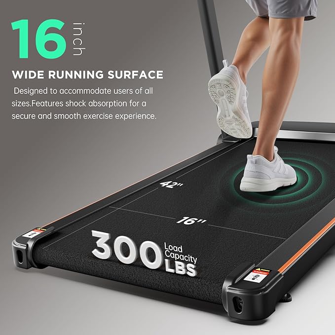 Treadmills for Home, 3.0HP Quiet Brushless Foldable Treadmill with Incline, Small Space Portable Running Walking Machine, 300 Lbs Capacity with Bluetooth APP & Pulse Monitor