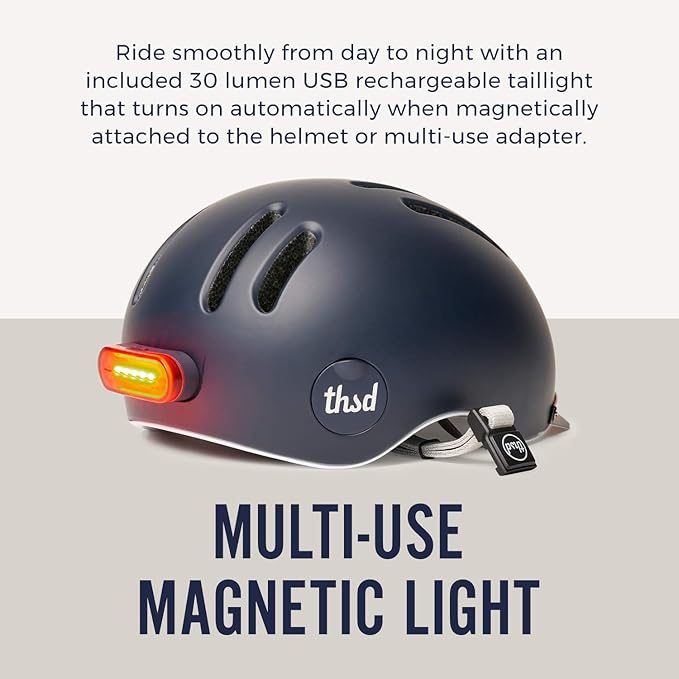 Thousand Chapter MIPS Adult Bike Helmet - LED Tail Light, Cycling & Bicycle Safety Certified, Lightweight & Low Profile, Men & Women, Lockable PopLock